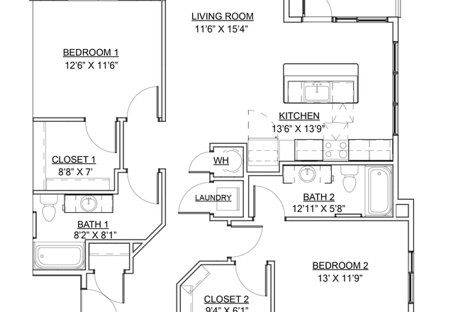 2 bedroom, 2 bathroom on 1st floor - The Vue Apartments