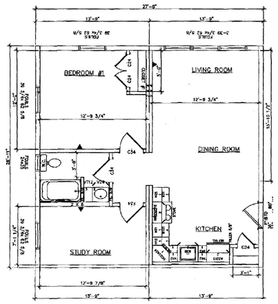 typical floor plan of the building - Royal Suites, 1 br w/ study, walk to VLS $1375. available 4/1/26 Apartments