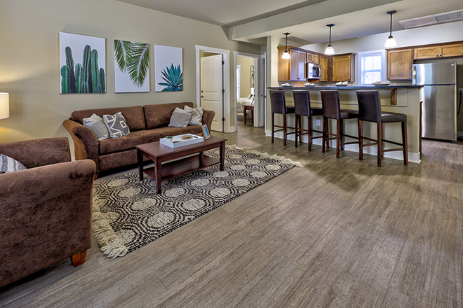Living room - The Lodges of East Lansing Apartments