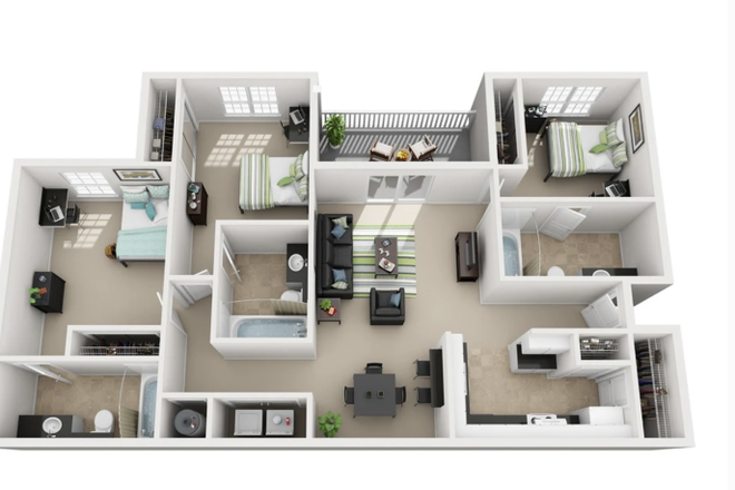 Layout (view virtual tour link for better view) - Lodge on the Trail Apartment (paying 85% first month)