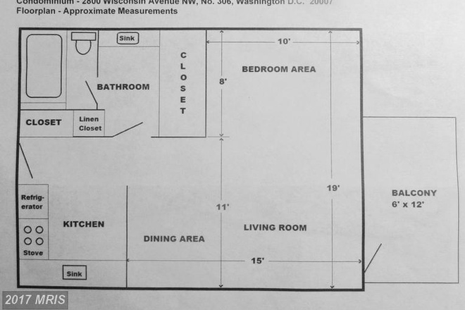 Floorplan - Studio/Junior One Bedroom Convenient to Georgetown and Bus Lines Condo