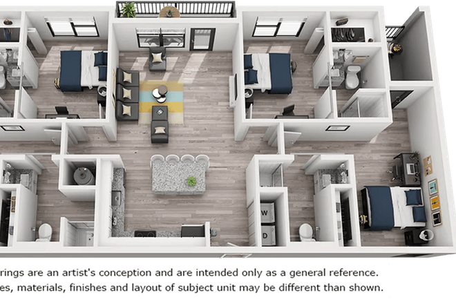 Top-left room - College Park at Midtown Apartments