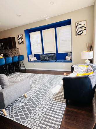 Living Room And Window Seating Area view - Modern 3-Bedroom Duplex Apartment for Rent - Ideal for Students-NO BROKER’s FEE