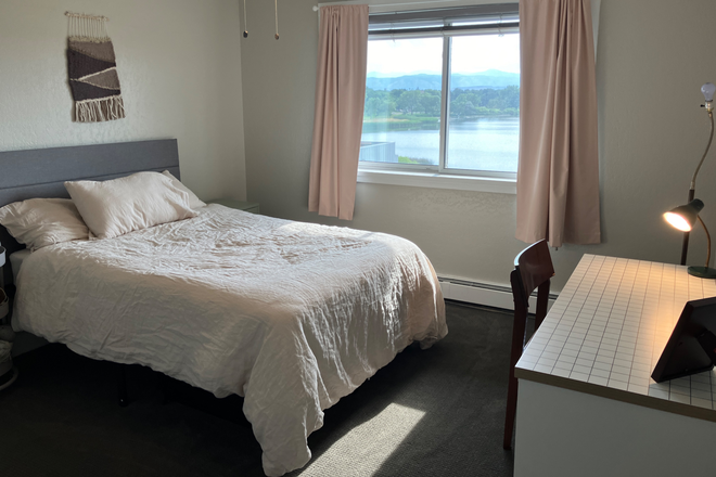 Left bedroom - Charming 2b/2ba on the lake, .5 miles from campus Condo