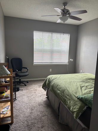 Bathroom -- includes bed, shelf, optional desk chair - Bedroom & bath in New Tampa condo for rent