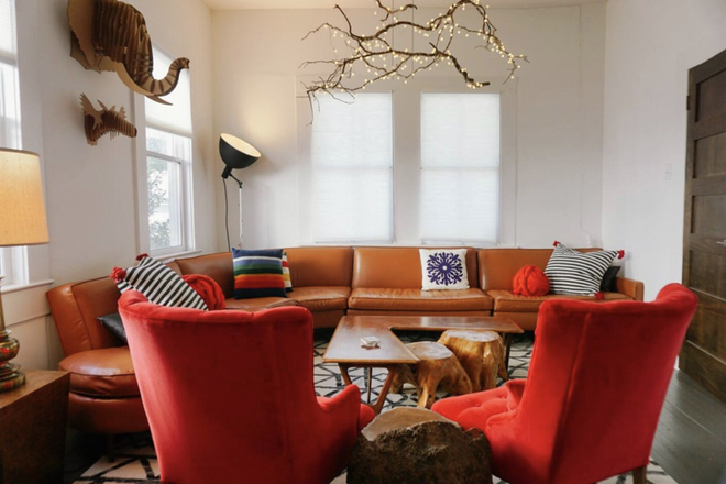 expansive and light filled living room - artHaus in downtown north central