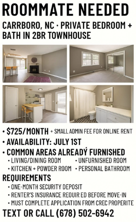 1 Bed, 1 Bathroom, Shared living & Kitchen Area - Canterbury Townhomes