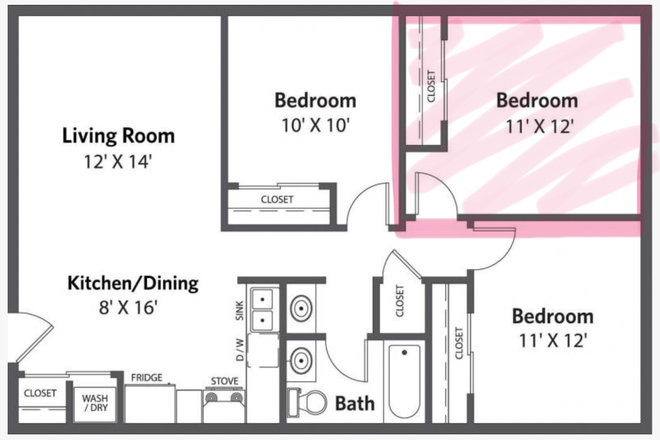 Bedroom - Highland Hills Apartments