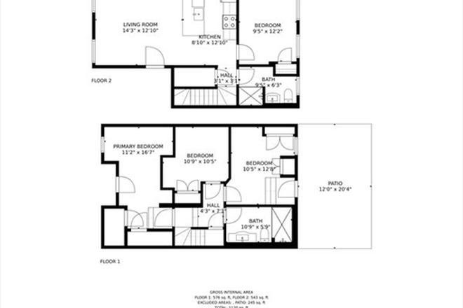 Floor plan - Available 9/1/25 4 bed 2 bath with 2 levels of livings space Condo