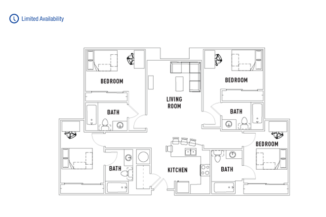 Room is next to the living room - Plaza Verde Apartment close to campus