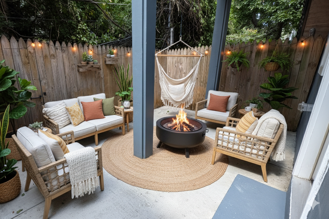 Patio - Stunning 3-Bed Steps from Temple! Modern Reno w/ Private Yard & Laundry Duplex