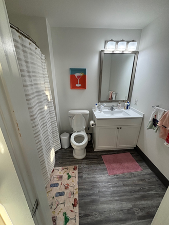 Bathroom includes shower and bathtub - Valentine Commons, apartment, walk to campus