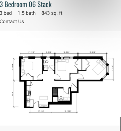 Floor plan - Spring 2026 Sublet - Private Bedroom in Beautiful Apartment