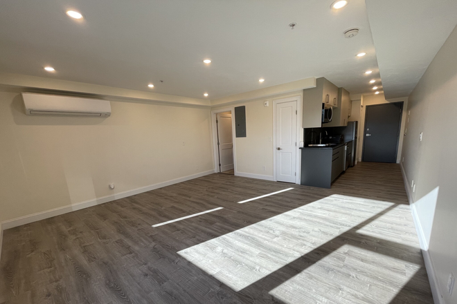 living/sleeping area - Modern and Sunny Allston studio with AC! - for 9/1 Apartments