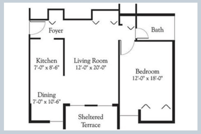 floor plan - Brandywine 1b1b