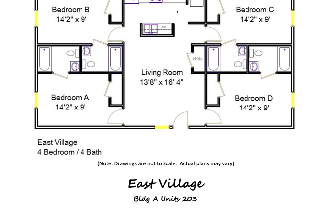 Overview of Apartment (Bedroom A) - East Village - Male Lease Takeover (August 2026 Move-In)