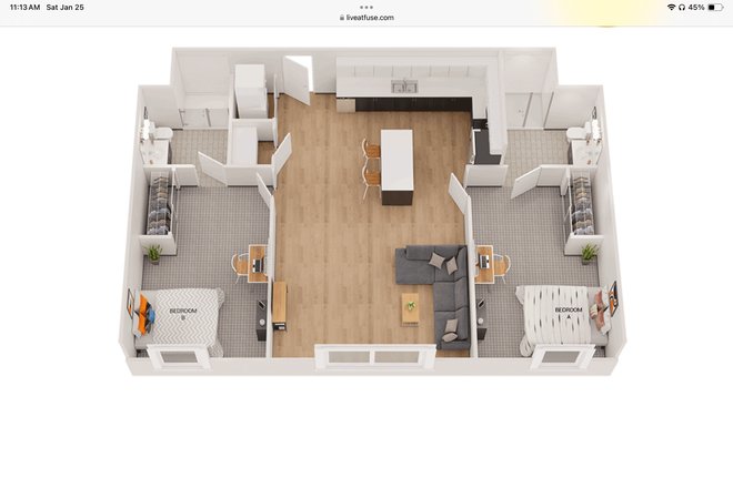 2dbrm - sublet for room on right and main area - Sale-Fuse Apartments - Summer 2025 Sublet