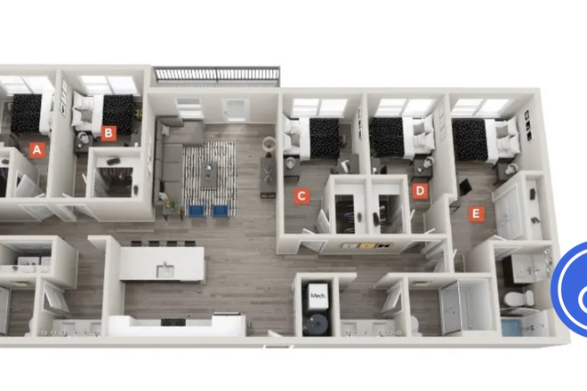 Bedroom D - Apartment walking distance to campus