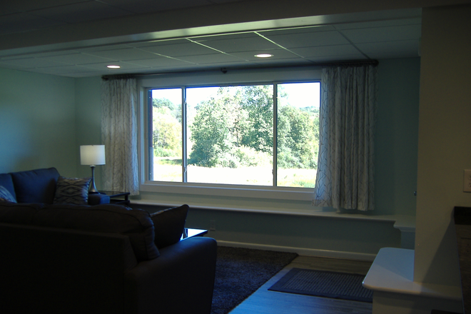 Living Room view - Academic shared living space for grad students & post-docs House
