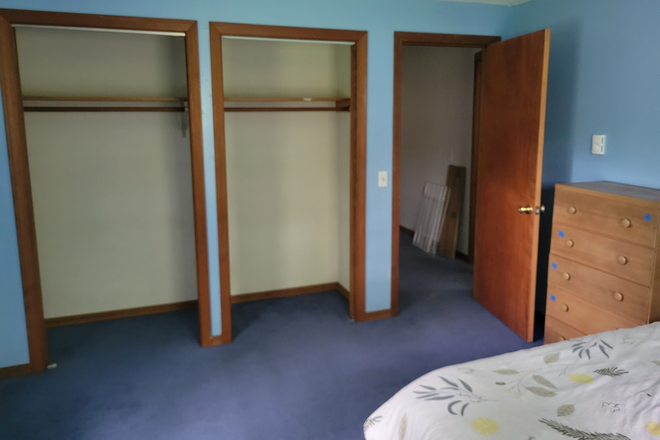 Bedroom view from inside room (note, closet doors are available to be rehung) - Seeking housemate in lovely Shutesbury ($1000/month including utilities)