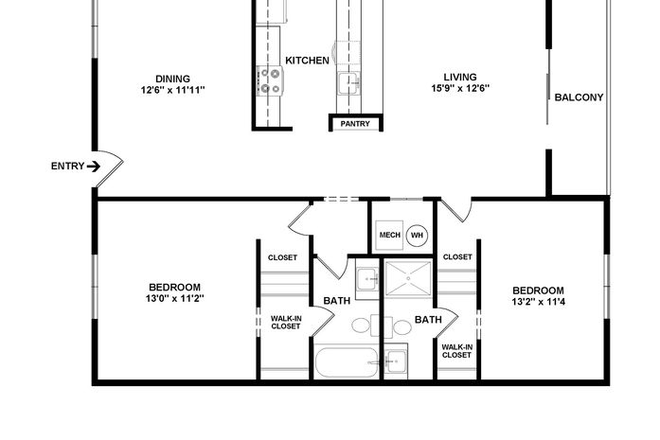 Floorplan of Apartment - The Wynwood Apartments