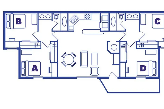 Floorplan, Lease is for the B unit - Alight Blacksburg