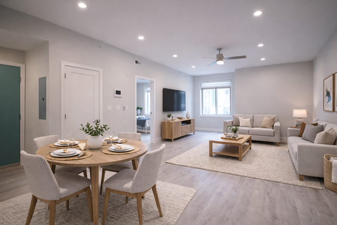 Dining and Living Room - 3b3b apartment with roof access close to Drexel and UPenn, Avail Sept 1