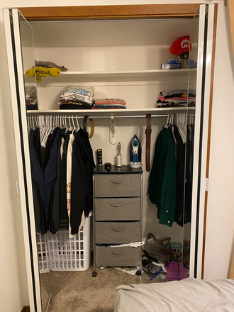 Bedroom Closet - NEW! 01/01/26-07/31/26 Single bedroom in comfortable shared 3 bed condo. $1090 incl utilities