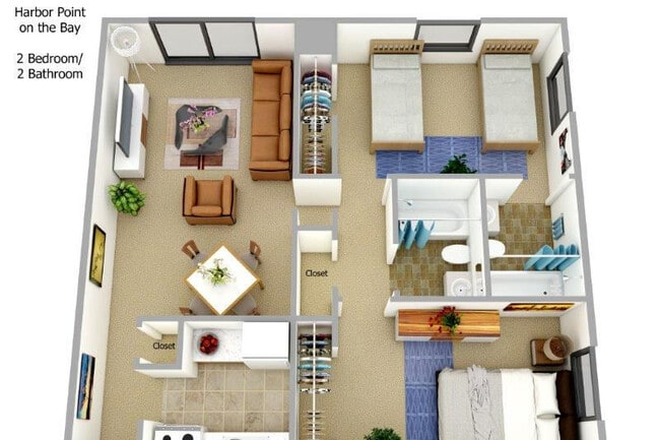 2 bedroom and 2 bathroom (shared housing) - Harbor Point (SHARED HOUSING BOYS ONLY) Apartments
