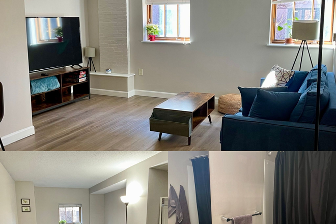 Bedroom, bathroom, living room - Sublet 1/8-1/30 (flexible) in Spacious 2B2B Apartment in Central Square, Cambridge