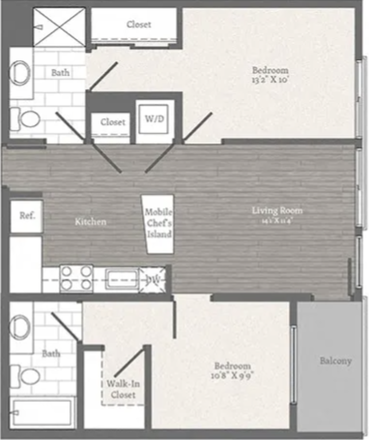 This is the floor plan—the top bedroom is available! - Master bedroom with adjoining bathroom in Glover Park overlooking Naval Observatory! Apartments