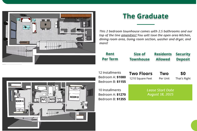 Full unit floor plan - College Town USF