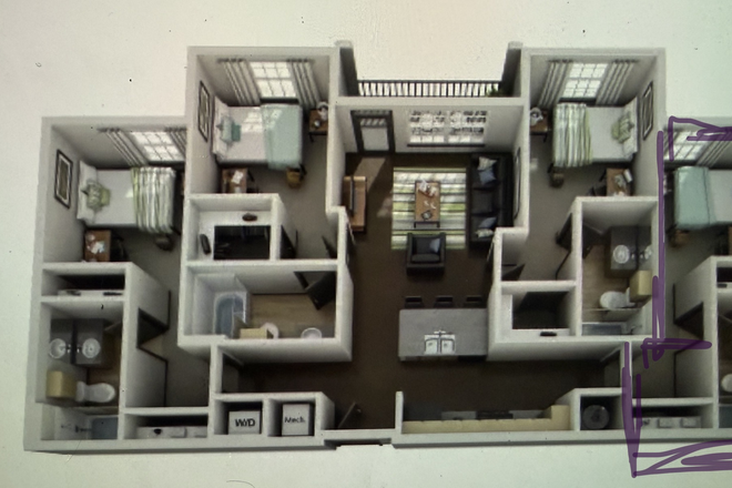Unit A-309-D - Looking to sublease a 1 bedroom and bathroom room in a 4x4 unit at 4050 loft over 08/26-07/27!