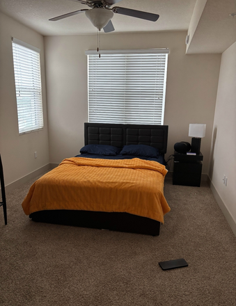 (note the bed is now moved to the left side of the room so the layout in person will be a bit different) - Camden Student Apartment