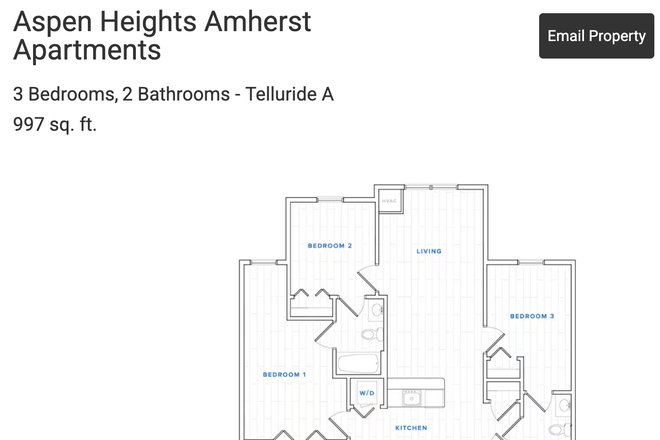 2Bath Rooms 3Bed rooms - Aspen Heights