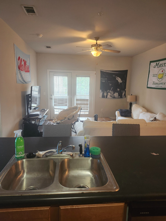 Kitchen and living room - The Bluffs Apartments