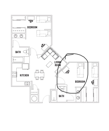 2 bed 2 bath. Has kitchen and living area as well. - Plaza Verde (Females Only) Looking for someone to take over lease ASAP.