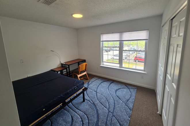 Bedroom; I plan to take the rug when I move out. - Courtyards Building 1, 4x4 Apartment, Summer Leaser Transfer