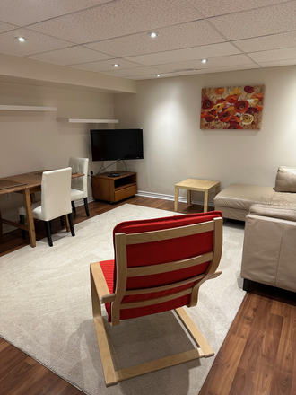 living room - 1 bedroom apartment fully furnished with kitchen dishes, etc. laundry & utilities INCLUDED