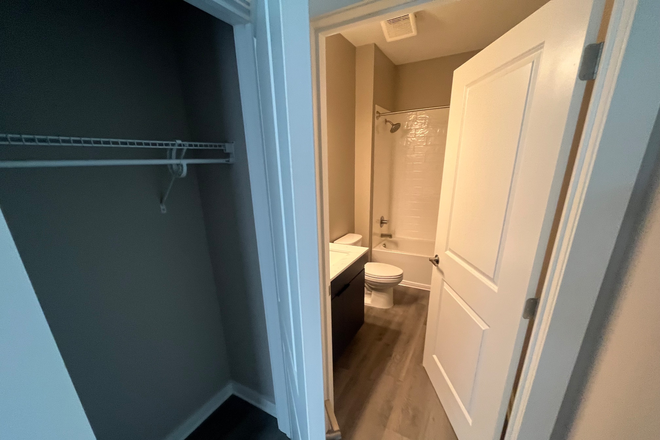 Closet and Bathroom - The Standard at Four Corners Apartments