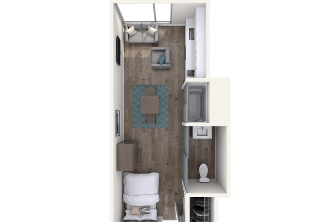 Studio Floorplan - The Durant - SUMMER SUBLEASE Apartments