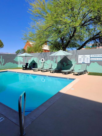 Sparkling Pool with brand new lounge furniture! - University Lofts, new FULLY UPGRADED 1BR Units! All the amenities you need! Steps from campus!