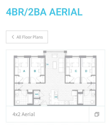 Apartment layout - Landmark Apartments 3136-D