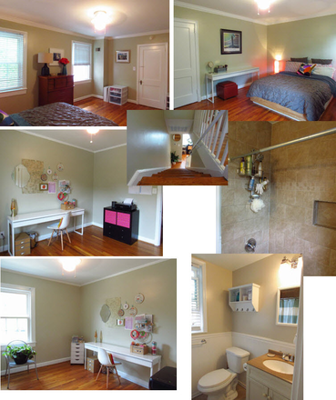 Bedrooms and Bathroom upstairs - Arlington Village 2BR, 1Bath 2 level Condo