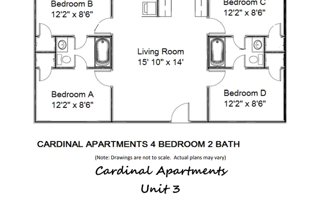 unit floorplan - Winkler Cardinal 1 Unit 3 Apartments