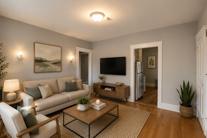 Living room - Central Square Charming 1 Bedroom Heat & Hot Water Included! Apartments