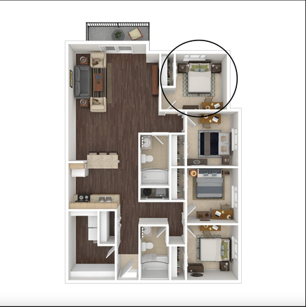 Bedroom in floor plan - Hunters Ridge
