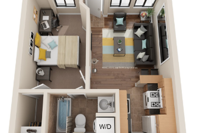 full kitchen, in-unit laundry, pool view, ground level, (no A/C) - Great property for Students and Young adults! Amenities and close to campus!