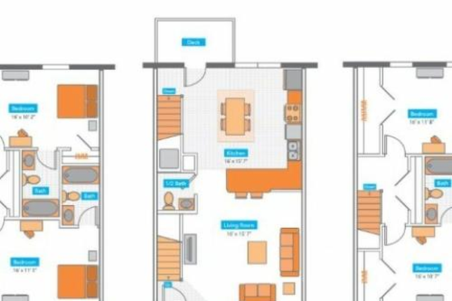 layout floor plan - Auburn Yugo North Townhome