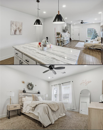 Kitchen and bedroom A - Beautiful new home close to campus
